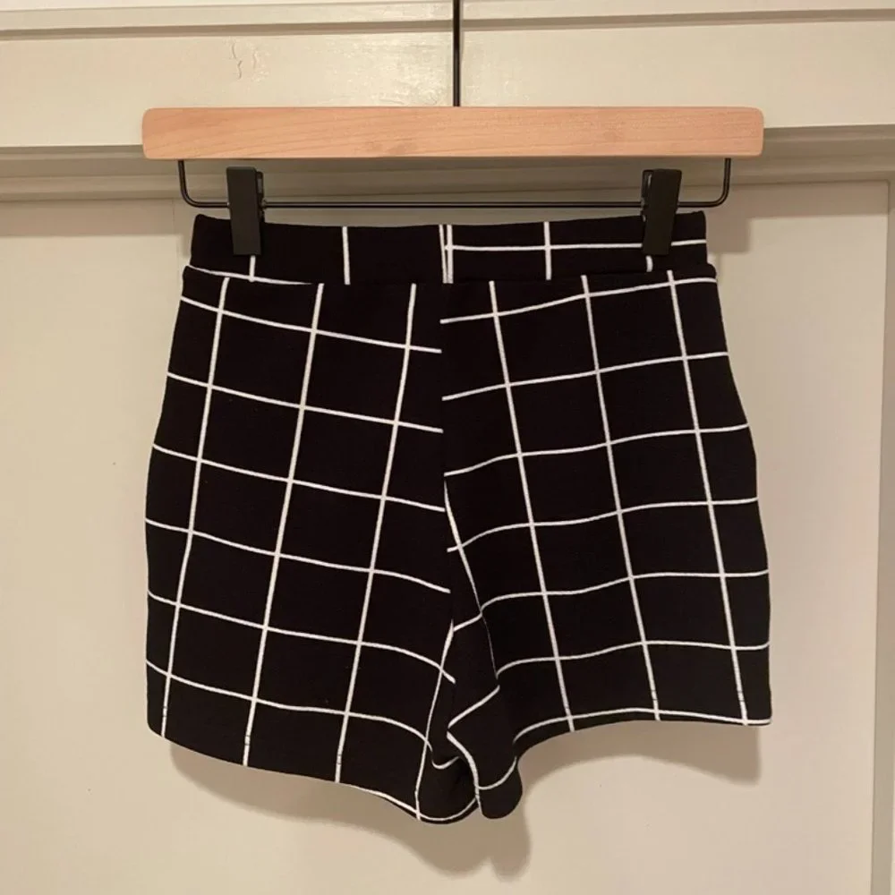 SHEIN Windowpane High Waisted Shorts size XS